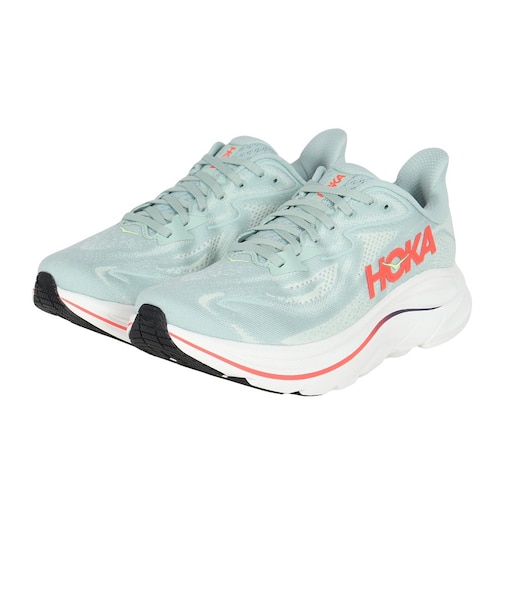 ホカ(HOKA)ランニングシューズ ジョギングシューズ クリフトン 10 ワイド グリーン レッド 1162032-SGNN スポーツ シューズ