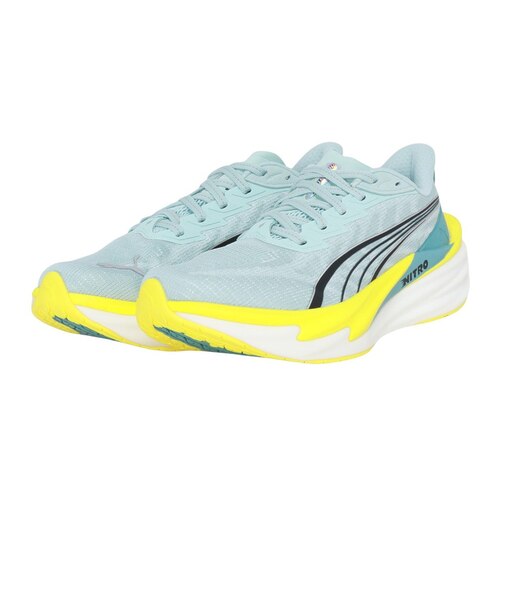 プーマ（PUMA）ランニングシューズ ジョギングシューズ ディヴィエイト ニトロ 4 ブルー イエロー 31212409 スポーツ シューズ