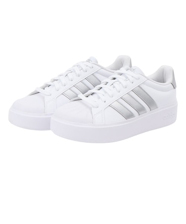 アディダス（adidas）スニーカー スポーツシューズ ストリート トーク ボールド ホワイト シルバー OMR53-KJ3857 スポーツ カジュアル シュ…