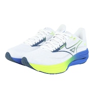 ミズノ(MIZUNO)ランニングシューズ ジョギングシューズ ウエーブライダー 29 ホワイト ブルー J1GC250353 部活 スポーツシューズ