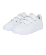 アディダス(adidas)ジュニアスニーカー ガールズ スポーツシューズ アドバンコート ベース 2.0 ホワイト ピンク NLE01-ID1305 カジュア…