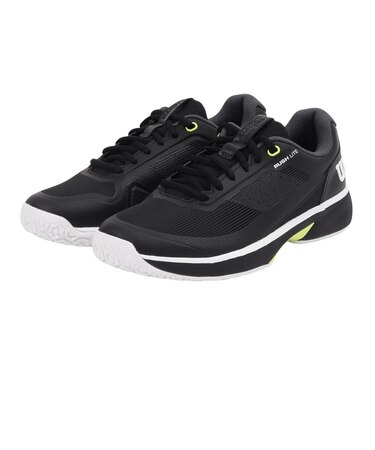ウイルソン（Wilson）オムニクレーコート用 テニスシューズ RUSH LITE 5 Black/White/Safety Yellow WRS340100U