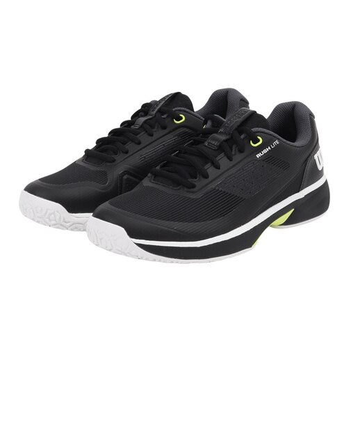 ウイルソン（Wilson）オムニクレーコート用 テニスシューズ RUSH LITE 5 Black/White/Safety Yellow WRS340100U