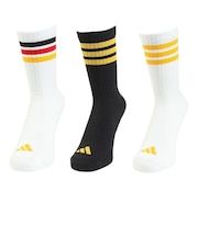 アディダス(adidas)スリーストライプス クッション スポーツウェア クルーソックス 3足組 UW730-KE5501
