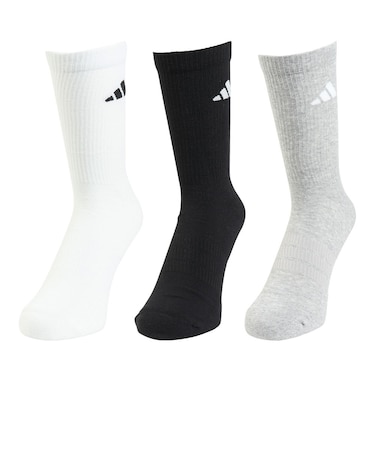 アディダス（adidas）靴下 クッション スポーツウェア クルーソックス 3足組 25-27cm 28-30cm D5273-KC9624 クルー丈 ３足セ…