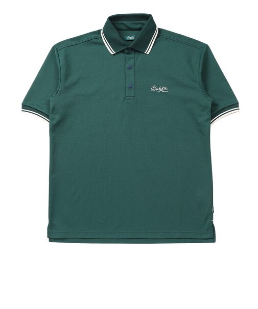 速乾ラインリブ5分袖ポロシャツ BU2545135:65:GREEN