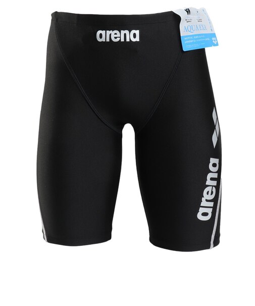 アリーナ（ARENA）水着 メンズ 水泳 フィットネススパッツ ハーフレッグ 黒×シルバー S-3Lサイズ AS6SWF60M BKSL 大きいサイズ
