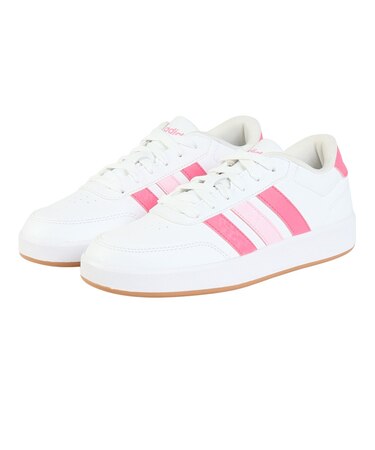アディダス(adidas)スニーカー スポーツシューズ ブレイクネット 3.0 ホワイト ピンク NNU94-JR8444 スポーツ カジュアル シューズ