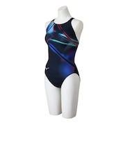ミズノ(MIZUNO)競泳水着 レディース 水泳 ST Graphic 競泳用ローカット WA承認モデル 黒×青 S-LLサイズ N2MAD24192