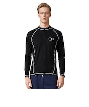 オーシャンパシフィック(Ocean Pacific)定番ジップアップ ロングスリーブラッシュガード 513481BLK