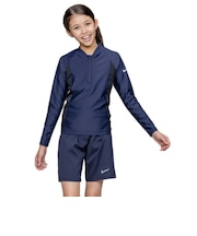 ナイキ(NIKE)長袖水着 ジュニア ユニセックス 長袖ショーツセット 紺 140-170サイズ 1991129-0019 長袖 セパレート