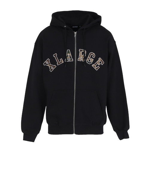 エクストララージ（XLARGE）CAMO PATCH ジップアップ フーディトレーナー 101261012012-BLACK