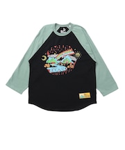 ゴースローキャラバン（GOSLOWCARAVAN）USAコットン gscWORLD 8分袖 ベースボール Tシャツ 361906 GRN