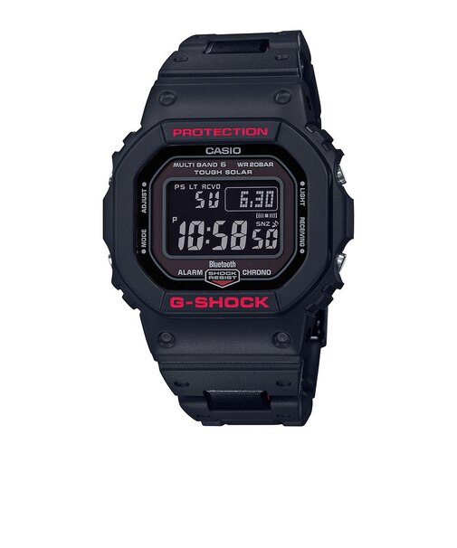 ジーショック（G-SHOCK）時計  G-SHOCK 5600シリーズ ラック×レッド 電波ソーラー Bluetooth スクエア デジタル 腕時計 GW-B…