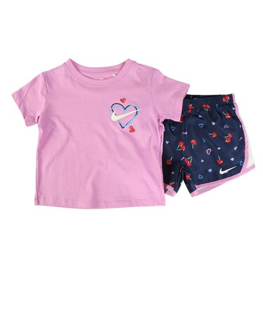 ナイキ（NIKE）ジュニア CHERRY AOP TEMPO 半袖Tシャツ インナーショーツ付き 上下セット 36N746-U90
