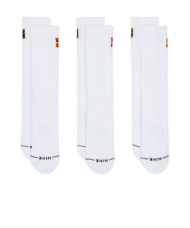 ナイキ（NIKE）靴下 エブリデイ エレベーテッド クルーソックス 3足組 テニス 白 23-27cm IH8633-901 ソックス セット ドライ メッシュ