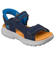 スケッチャーズ(SKECHERS)ジュニアストラップサンダル ボーイズ SLIP-INS レーザースプラッシュ ネイビー オレンジ 407014L-NVOR