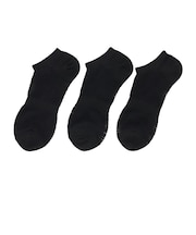 クー（Coo.）靴下 冷感 HM ショートソックス 3足組 BLK3 黒 25-27cm 894CO6GSA0257 BLK ソックス 接触冷感 吸汗 速乾