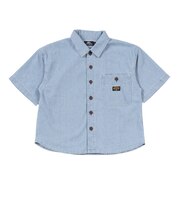 クリフメイヤー(KRIFF MAYER)ジュニア ワークステッチデニムシャツ J2545129:1669:BLUE-STRP