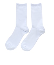 デュアリグ(DUARIG)平編み クルー丈ソックス 2足組 23~25cm 6S0062-WASK-895GSA WHT