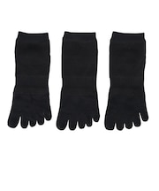 クー(Coo.)冷感 5本指ソックス 3足組 25~27cm 894CO6GSA0252 BLK