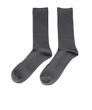 デュアリグ(DUARIG)平編み クルー丈ソックス 2足組 25~27cm 6S0033-WASK-894GSA GRY
