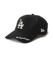 ニューエラ(NEW ERA)キャップ 9TWENTY MLB バイザーロゴ ダメージ ロサンゼルス・ドジャース ブラック 14745079