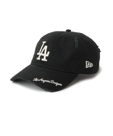 ニューエラ（NEW ERA）キャップ 9TWENTY MLB バイザーロゴ ダメージ ロサンゼルス・ドジャース ブラック 14745079