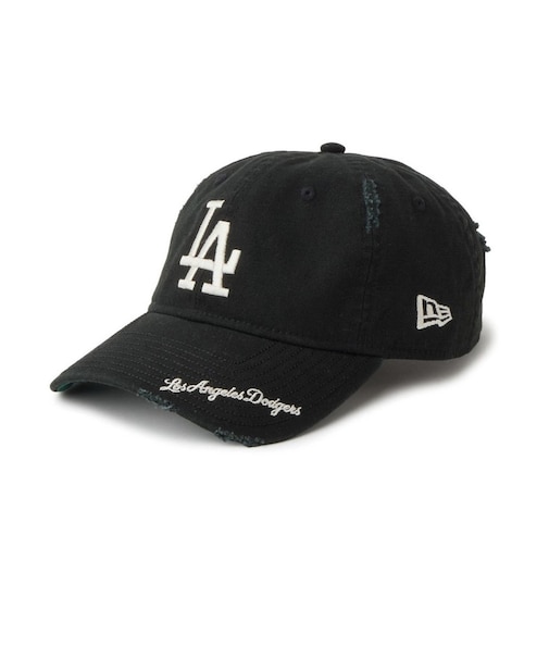 ニューエラ（NEW ERA）キャップ 9TWENTY MLB バイザーロゴ ダメージ ロサンゼルス・ドジャース ブラック 14745079