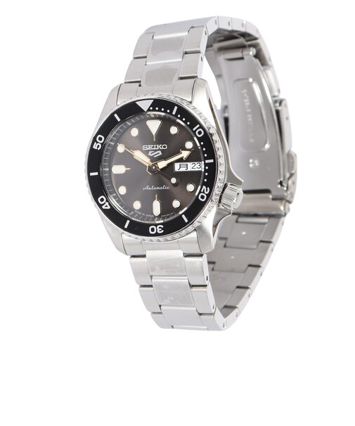セイコー（SEIKO）時計 5スポーツ SKXシリーズ Sports Style 自動巻き 38mm ブラック シルバー ステンレスバンド 10気圧防水 腕時…