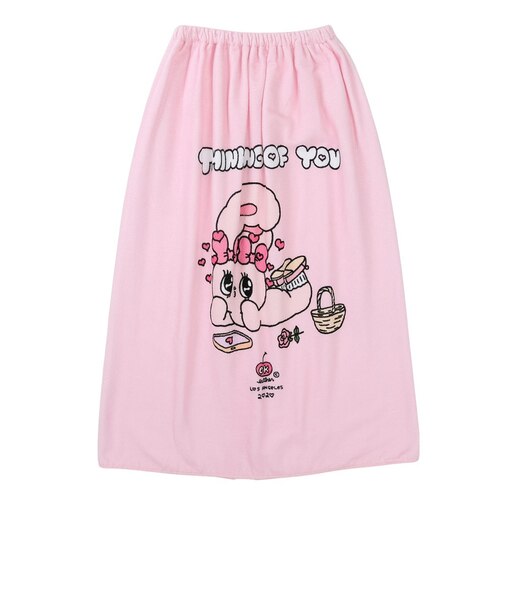 スイムタオル 水泳 タオル ESTHER BUNNY ピンク 80cm丈 216844-26PNK 巻きタオル ラップタオル