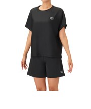 アリーナ(ARENA)水着 レディース 水泳 フィットネスセパレート Yバック ミドルレッグ Tシャツ 3点セット 黒 S-LLサイズ AS6FWF64L B…