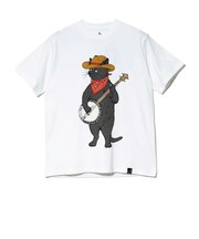 ゴースローキャラバン（GOSLOWCARAVAN）USA COTTON バンジョー猫 半袖Tシャツ 361910 WHT