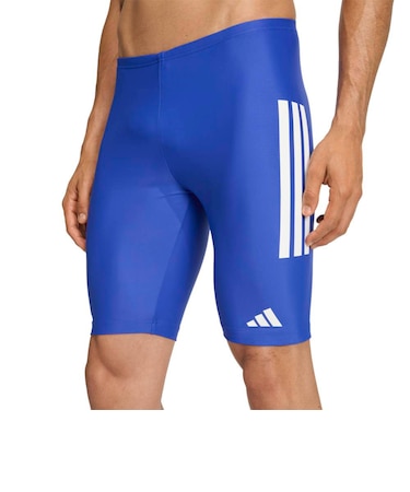 アディダス（adidas）水着 メンズ 水泳 スリーストライプス スイム ハーフスパッツ 8インチ 青 M-LLサイズ KQX13-KA3866
