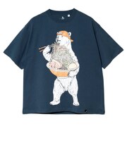 ゴースローキャラバン(GOSLOWCARAVAN)半袖 ラーメンクマ Tシャツ 361917 NAV