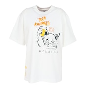 ゴースローキャラバン（GOSLOWCARAVAN）RAY綿 猫と麦酒 半袖Tシャツ 猫生乾杯 362616 WHT