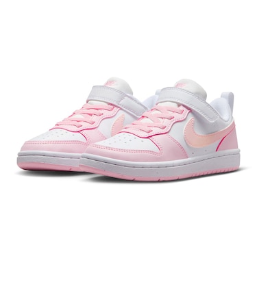 ナイキ(NIKE)ジュニアスニーカー ガールズ スポーツシューズ コート ボロー LOW リクラフト ピンク PS DV5457-105 カジュアル シューズ