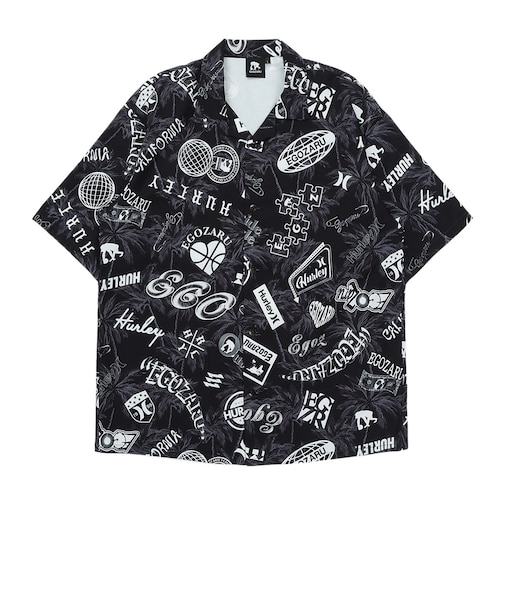 エゴザル（EGOZARU）バスケットボールウェア EGOZARU×Hurley オープンカラー 半袖シャツ EZSS26UOS999HU