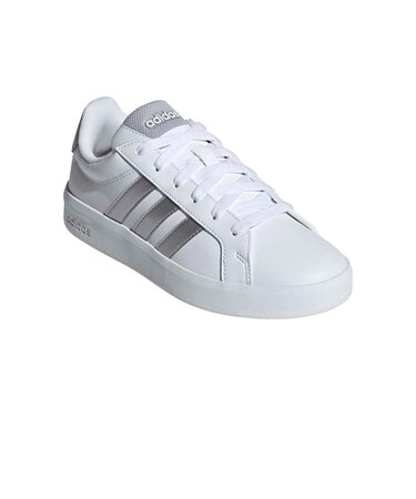 アディダス（adidas）ジュニアスニーカー スポーツシューズ グランドコート3.0 ホワイト シルバー ONE93-JP9363 カジュアル スポーツ シュ…