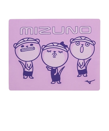 ミズノ（MIZUNO）スイムタオル 水泳 紫 34×44cm N2JYD50368 吸水タオル セームタオル かわうそくん 抗菌