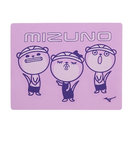 ミズノ（MIZUNO）スイムタオル 水泳 紫 34×44cm N2JYD50368 吸水タオル セームタオル かわうそくん 抗菌
