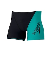 スピード（SPEEDO）競泳水着 メンズ 水泳 パネルフリージリーターンズハーフボックス 黒×緑 M-LLサイズ ST52303 KT トレーニング水着