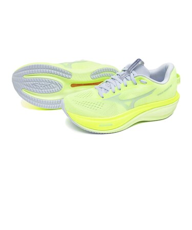 ミズノ(MIZUNO)ランニングシューズ ジョギングシューズ ウエーブライダー 30 イエロー ブルー J1GW262078 スポーツシューズ