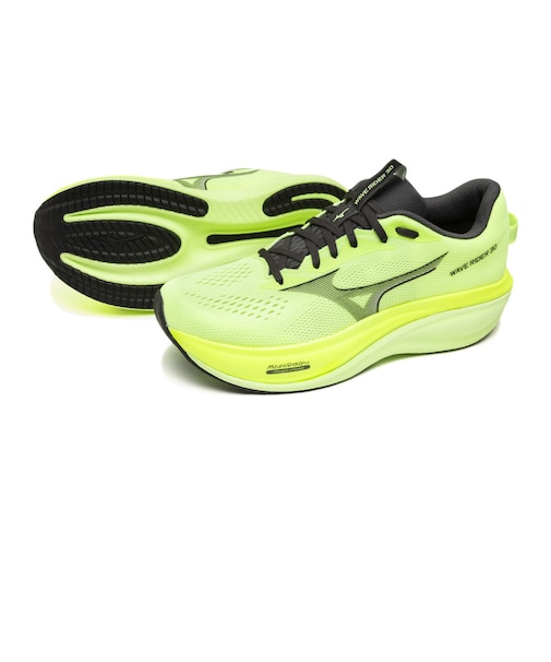 ミズノ(MIZUNO)ランニングシューズ ジョギングシューズ ウエーブライダー 30 イエロー ブラック J1GM262058 スポーツシューズ