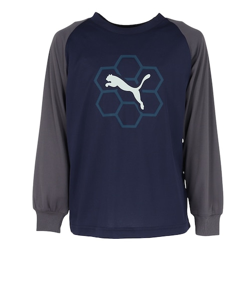 プーマ（PUMA）ジュニア アクティブ スポーツ ポリ 長袖 Tシャツ 529555 06 NVY