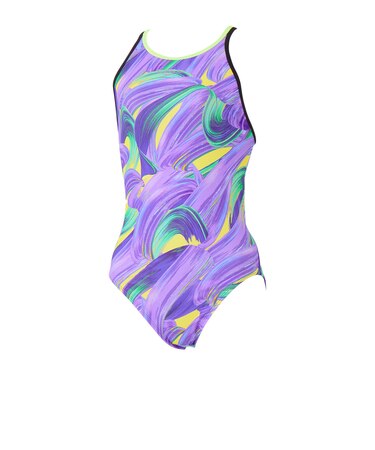スピード（SPEEDO）競泳水着 レディース 水泳 ブラッシーシャドウターンズブリッジラインスーツ 紫 S-LLサイズ STW02652 PU