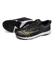 ミズノ(MIZUNO)ジュニアスポーツシューズ スニーカー スピードスタッズ 5 ブラック ゴールド K1GC266102 スポーツ トレーニング