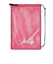 ミズノ(MIZUNO)水泳バッグ メッシュバッグ ピンク×白 L N3JMD01164 スイミングバッグ メッシュ