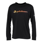 ファイテン(PHITEN)バレーボールウェア 長袖ラメグラデ Tシャツ BK/OR 3126JG72420