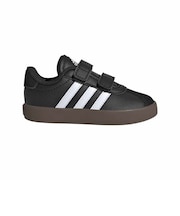 アディダス（adidas）ジュニア スポーツシューズ VLコート 3.0 スケートボーディング キッズ ブラック ホワイト NJX08-ID9156  ベルト…